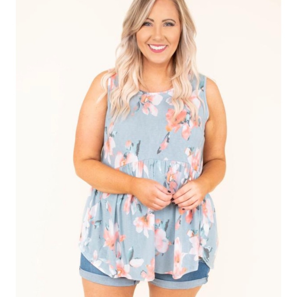 Chic Soul Island of Flowers Tunic 2x